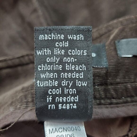 The Limited Corduroy Drew Fit Pants SZ 6 Chocolate Brown Wide Waistband Fall Y2K - Picture 7 of 8
